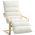 Curved Wooden Accent Chair, with Adjustable Footrest - Cream White