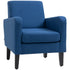Linen-Look Boxy Armchair - Blue