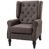 Wingback Accent Chair, Retro Upholstered Button Tufted Occasional Chair for Living Room and Bedroom, Brown