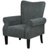Upholstered Accent Chair with Rolled Arms and Wood Legs, Armchair for Living Room Bedroom, Grey