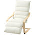 Curved Wooden Accent Chair, with Adjustable Footrest - Cream White