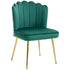 Velvet-Feel Shell Accent Chair - Green