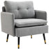 Modern Accent Chair, Upholstered Button Tufted Occasional Chair for Living Room and Bedroom, Grey