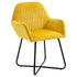 Modern Arm Chair Upholstered Accent Chair with Metal Base for Living Room Yellow
