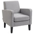 Linen-Look Boxy Armchair - Light Grey