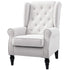 Wingback Accent Chair, Retro Upholstered Button Tufted Occasional Chair for Living Room and Bedroom, Cream White