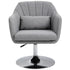 Swivel Linen Fabric Accent Chair for Living Room Contemporary Vanity Armchair with Adjustable Height Thick Cushion Lumbar Support Armrest for Bedroom Office Light Grey