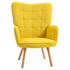 Modern Accent Chair, Upholstered Tufted Wingback Armchair with Seat Padding, Velvet Leisure Lounge Bedroom Chair with Wood Legs, Yellow
