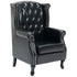 Wingback Accent Chair Tufted Chesterfield-style Armchair with Nail Head Trim for Living Room Bedroom Black
