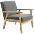 Minimalistic Wooden Frame Accent Chair, with Padded Seat