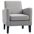 Linen-Look Boxy Armchair - Light Grey