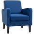 Linen-Look Boxy Armchair - Blue