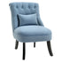 Fabric Single Sofa Dining Chair Tub Chair Upholstered W/ Pillow Solid Wood Leg Home Living Room Furniture Blue