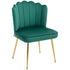 Velvet-Feel Shell Accent Chair - Green
