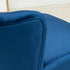 Velvet Accent Chair Occasional Tub Seat Padding Curved Back w/ Ottoman Wood Frame Legs Home Furniture, Dark Blue