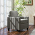 Modern Boxy Linen-Look Armchair - Light Grey