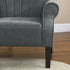 Upholstered Accent Chair with Rolled Arms and Wood Legs, Armchair for Living Room Bedroom, Grey