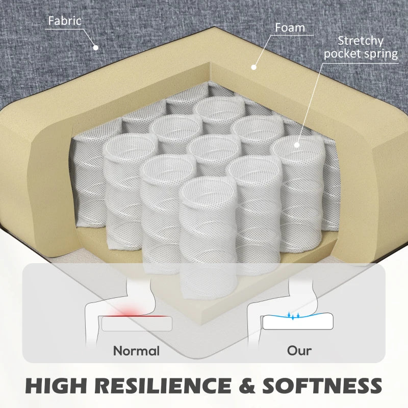 Modern Accent Chair, Occasional Chair with Rubber Wood Legs for Living Room, Bedroom, Grey