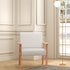 Modern Armchair, Linen Upholstered Sofa with Solid Wood Legs and Wide Seat, Accent Chair for Living Room Bedroom Office, Cream White