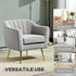 Velvet-Feel Shell Back Accent Chair - Grey