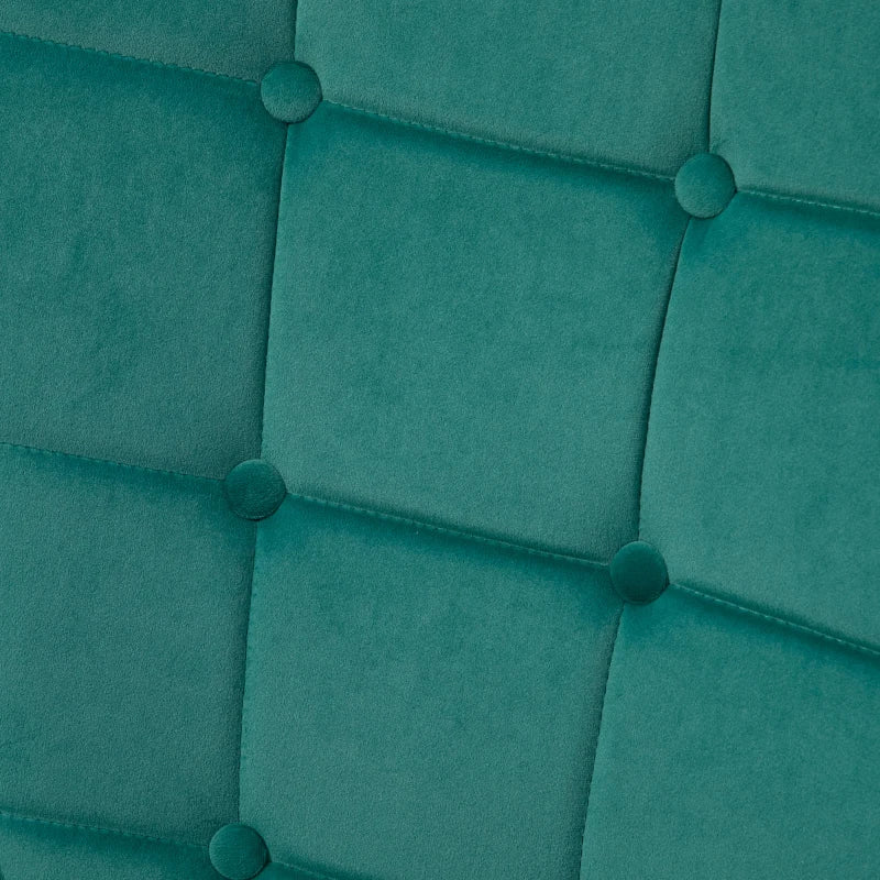 Modern Armchair with Footstool, Upholstered Accent Chair with Ottoman, Steel Legs, Velvet Wingback Chair for Living Room, Bedroom, Home Study, Dark Green