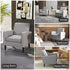 Linen-Look Boxy Armchair - Light Grey