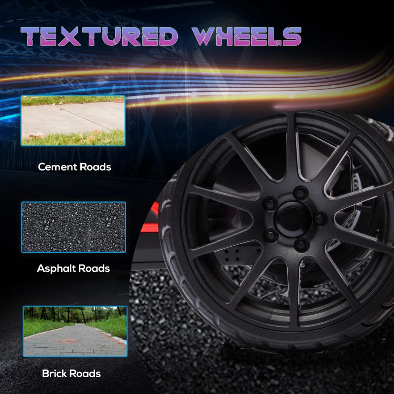 12V Electric Go-Kart for Kids, Ride-On Racing Go-Kart, with Forward and Reversing Functions, for Ages 3-8 Years - Red