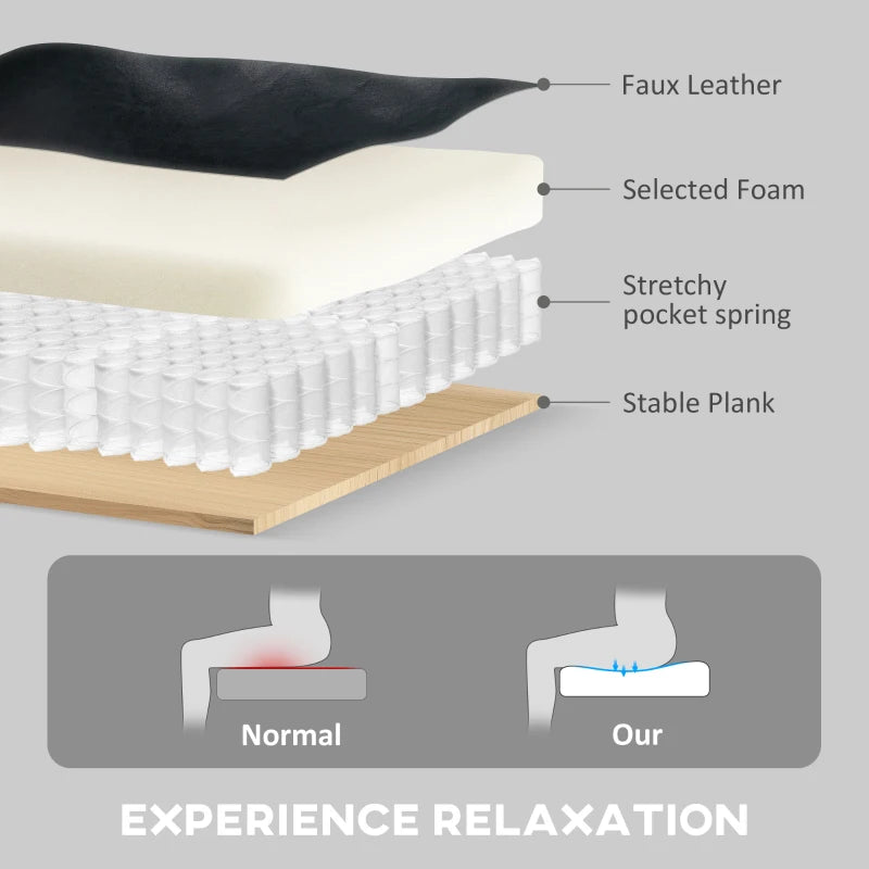 Wingback Accent Chair Tufted Chesterfield-style Armchair with Nail Head Trim for Living Room Bedroom Black