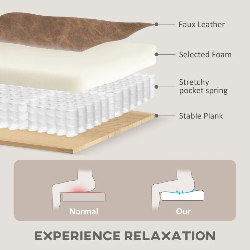 Wingback Accent Chair Tufted Chesterfield-style Armchair with Nail Head Trim for Living Room Bedroom Brown