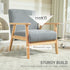 Modern Armchair, Cashmere Upholstered Sofa with Solid Wood Legs and Wide Seat, Accent Chair for Living Room Bedroom Office, Grey