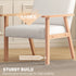 Modern Armchair, Linen Upholstered Sofa with Solid Wood Legs and Wide Seat, Accent Chair for Living Room Bedroom Office, Cream White