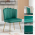 Velvet-Feel Shell Accent Chair - Green