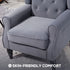 Wingback Accent Chair, Retro Upholstered Button Tufted Occasional Chair for Living Room and Bedroom, Charcoal Grey