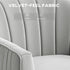 Velvet-Feel Shell Back Accent Chair - Grey