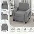 Modern Boxy Linen-Look Armchair - Light Grey