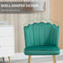 Velvet-Feel Shell Accent Chair - Green