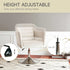 Modern Accent Chair with Swivel Base, Height Adjustable Arm Chair with Pillow for Living Room, Bedroom, Cream White