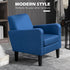 Linen-Look Boxy Armchair - Blue