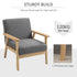 Minimalistic Wooden Frame Accent Chair, with Padded Seat