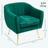 Velvet-Feel Shell Back Accent Chair - Green