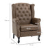 Wingback Accent Chair Tufted Chesterfield-style Armchair with Nail Head Trim for Living Room Bedroom Brown