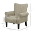 Upholstered Accent Chair with Rolled Arms and Wood Legs, Armchair for Living Room Bedroom, Beige