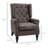 Wingback Accent Chair, Retro Upholstered Button Tufted Occasional Chair for Living Room and Bedroom, Brown