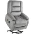 Velvet-Feel Electric Lift-and-Recline Massage Armchair, with Remote - Grey