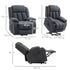 Oversized Riser and Recliner Chairs for the Elderly with 8 Vibration Massage, Large Fabric Upholstered Lift Chair for Living Room with Remote Control, Side Pocket, Footrest, Dark Grey