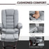 Recliner Chair With footstool, Recliner Armchair up to 130kg Weight Capacity, 135° Reclining Swivel Sofa Chair, PU Leather Ergonomic Couch Bed with Swivel Wood Base for Living Room, Grey