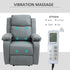 Riser and Recliner Chair with Massage, Heat, Power Lift Recliner Chair for Elderly with Remote Control, Extended Footrest, Dual Side Pockets, Overstuffed Electric Reclining Armchair, Grey