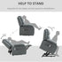 Riser and Recliner Chair with Massage, Heat, Power Lift Recliner Chair for Elderly with Remote Control, Extended Footrest, Dual Side Pockets, Overstuffed Electric Reclining Armchair, Grey