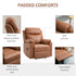 Faux Leather 70° Electric Riser Recliner Chair - Brown