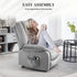 Velvet-Feel Electric Lift-and-Recline Massage Armchair, with Remote - Grey